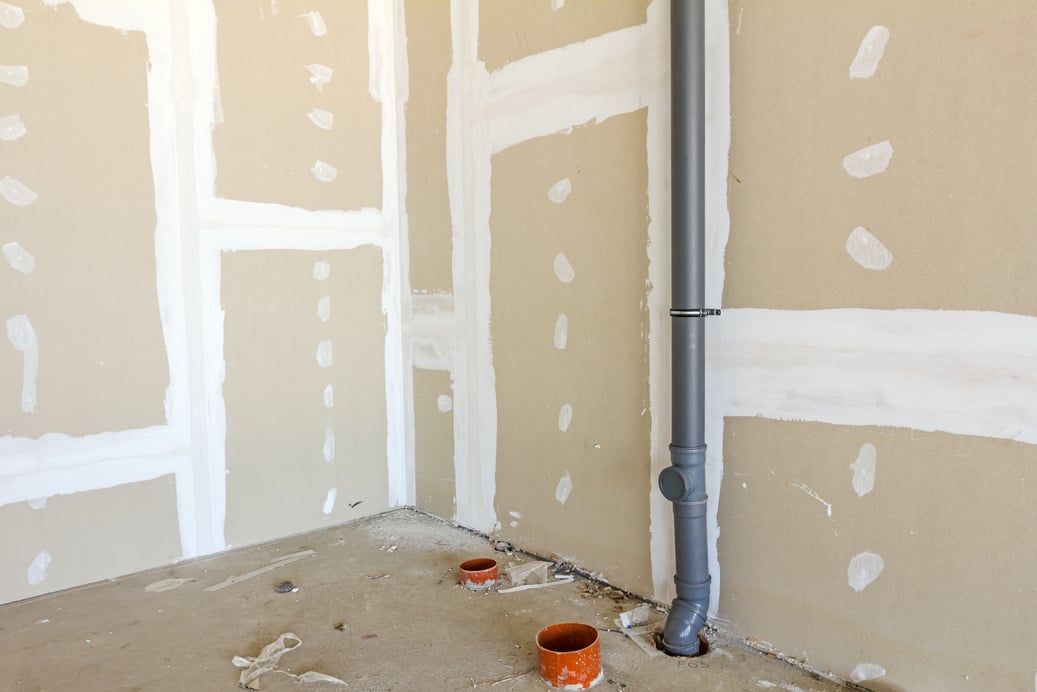 Plasterboard walls. Gypsum wall under construction.